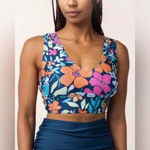 Nani Swimwear Twist Crop Swimsuit Top - Women's Small Floral Beachy Vacation EUC